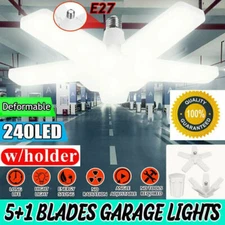 3000000LM Deformable LED Garage Light Bright Shop Ceiling Lights Fixture Bulb US