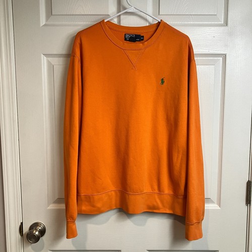 Polo Ralph Lauren Sweatshirt Mens XL Orange Crew Neck Pullover Pony Logo