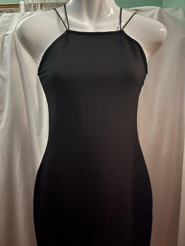 LKNW Very Sexy LBD Little black dress from Derek Heart strappy Bodycon midi S