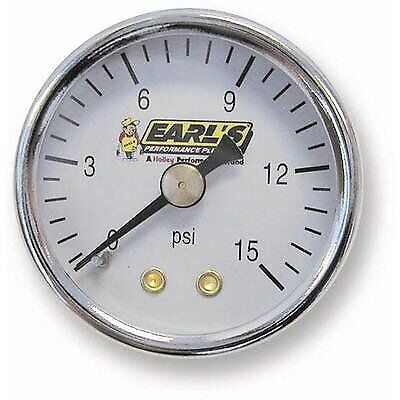 Earls 100195Erl Fuel Pressure Gauge Pressure Gauge, 0-15 psi, Mechanical, Analog