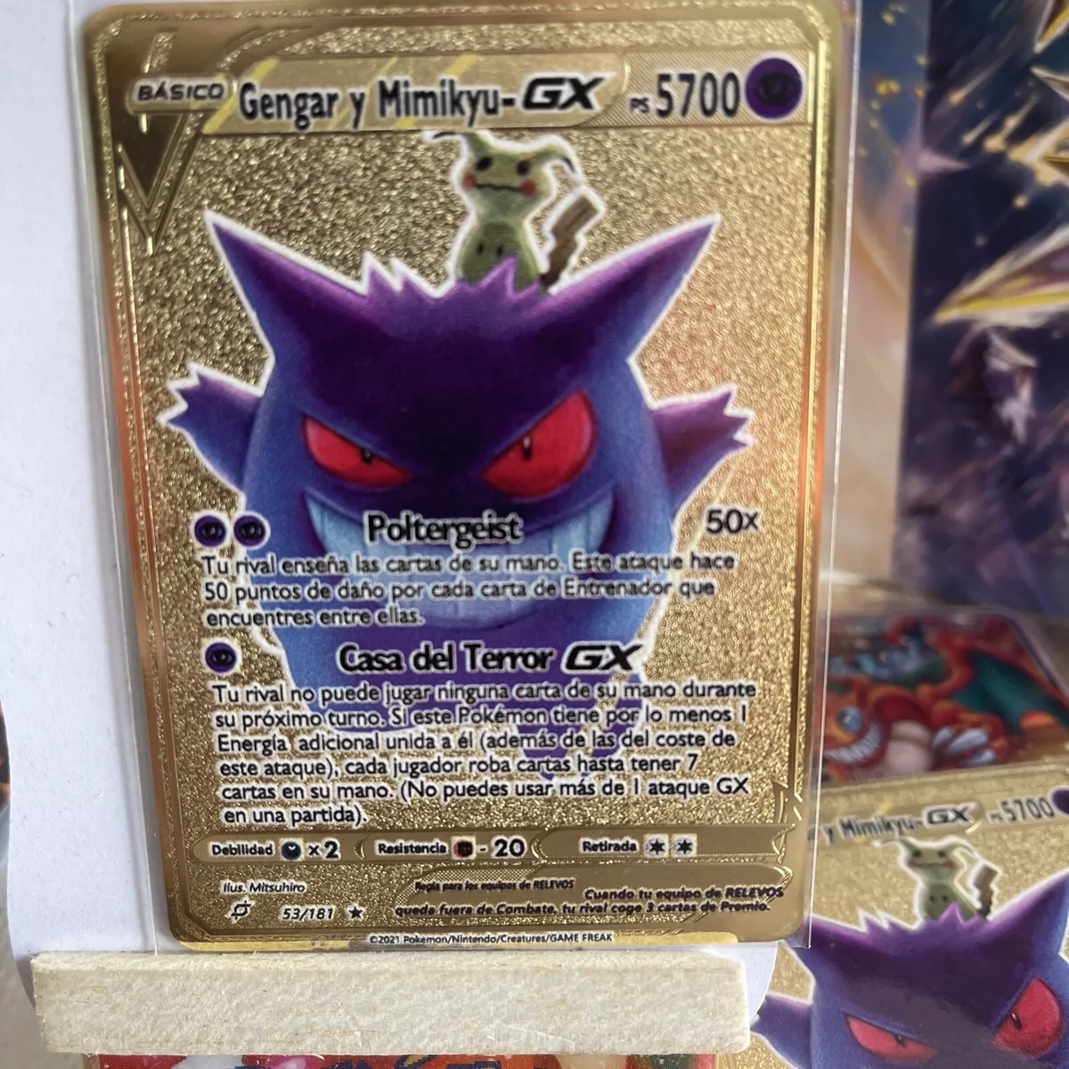 Gengar & Mimikyu GX Hp 5700 033/150 Rare Pokemon Sun & Moon Spanish Card NM