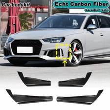 4PCS Carbon Front Flossen Flap Stoßstange Splitters Passt für Audi A4 2017-2019