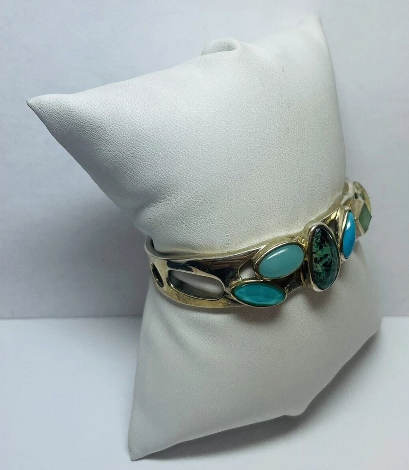 Whitney Kelly Sterling 925 Silver Turquoise Chalcedony Bracelet 6 in - Image 4 of 4
