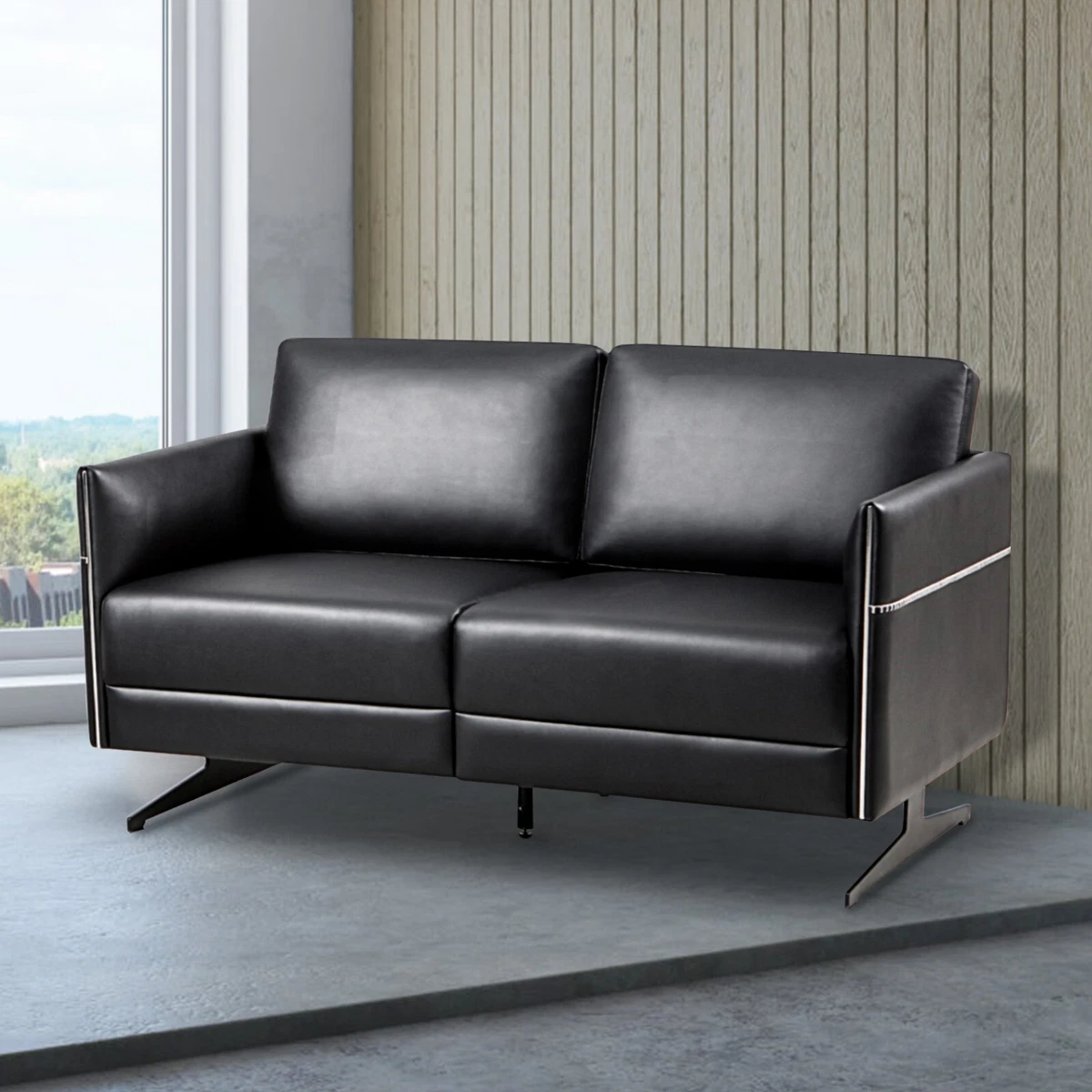 Vilobos Modern Sofa Pu Leather Loveseat