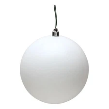 Vickerman 6" White Matte Ball Christmas Tree Ornaments, 4-Pack