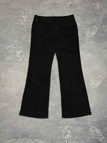 Pantaloni Gucci donna 44 gamba larga svasati vita bassa Chambray Lyocell nuovi con etichette