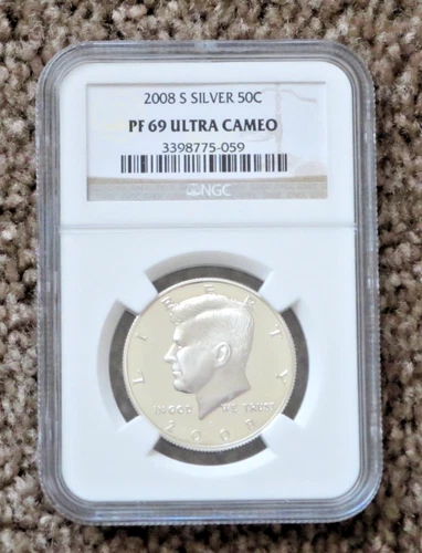 2008 S Kennedy Silver Half Dollar Gem Proof NGC PF69 Ultra Cameo Coin