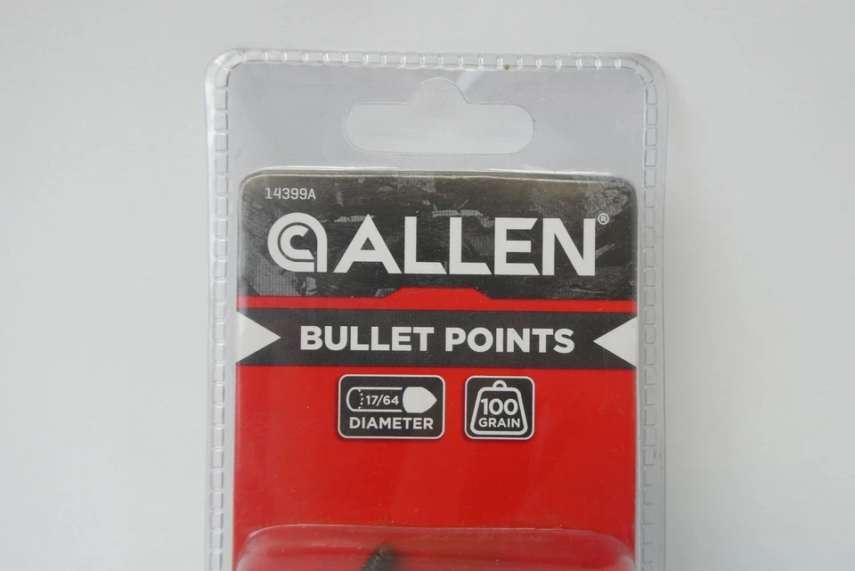 New Allen Bullet Points 17/64 Diameter 100 Grain Fits Most Aluminum Cabon Arrows - Image 2 of 4