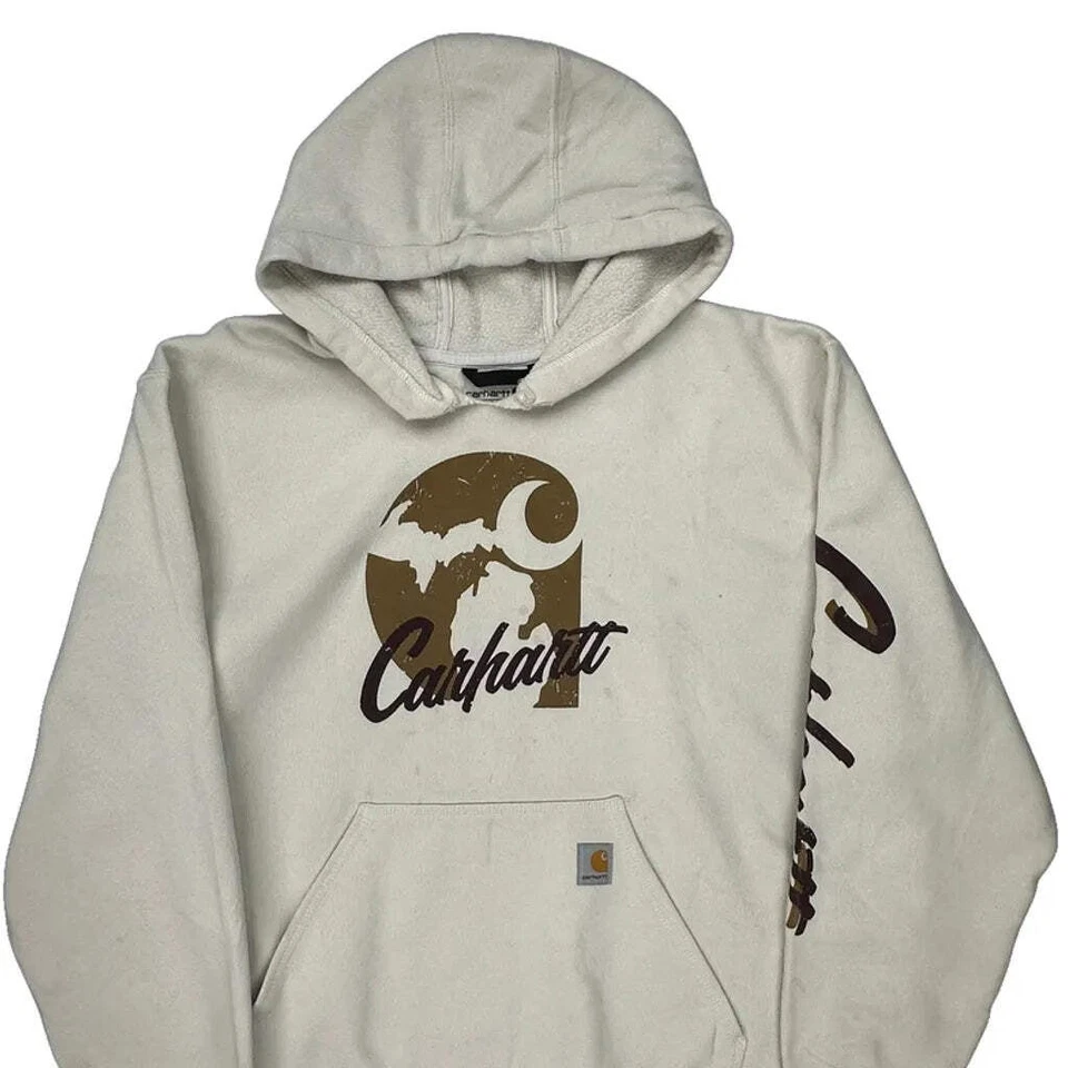 Sudadera con capucha Carhartt Spellout - 2XL algodón crema Foto 4 de 4