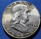 A 1954 Franklin Half Dollar BU