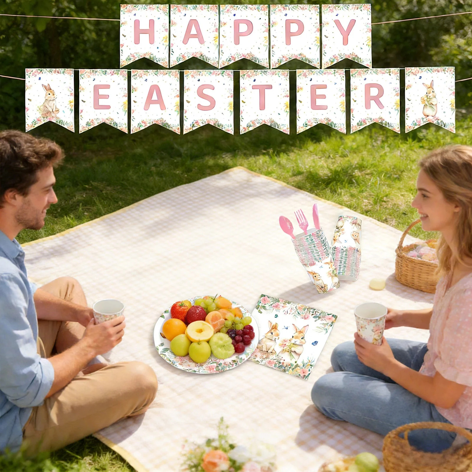 Easter Party Essentials: 140Pcs Plates, Napkins & Eggs for 20 Guests! thumbnail 5