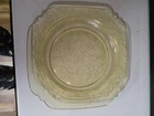 Federal Depression Glass Madrid Patrician Spoke Plates, Amber Yellow, 1 Plate