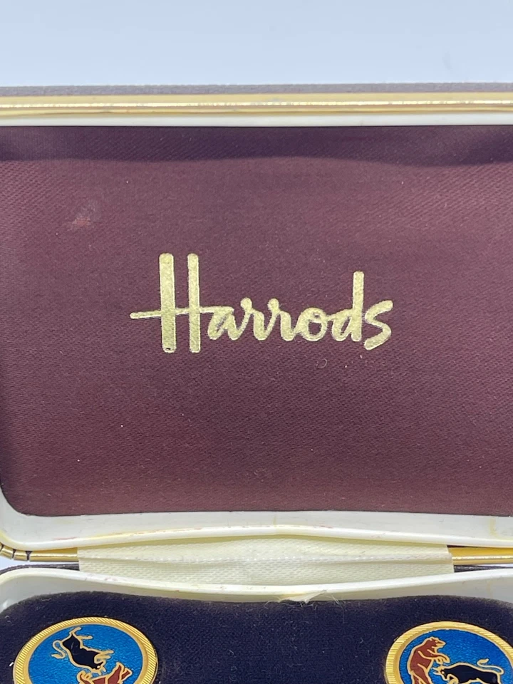 Vintage Harrods Brass Jacket Buttons Set London Badge & Button Co Bull & Bear - Image 2 of 4