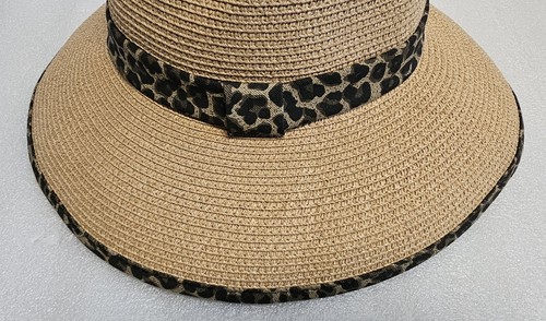 Magid Hats Straw Sun Leopard Band Wide Brim Cowboy Festival Beach Cheetah Animal - Picture 10 of 15
