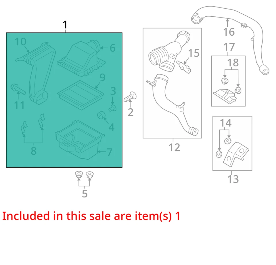 Air Cleaner 2.7L Turbo Fits 18-25 FORD F150 PICKUP 2034340 — 第 2/3 张图片