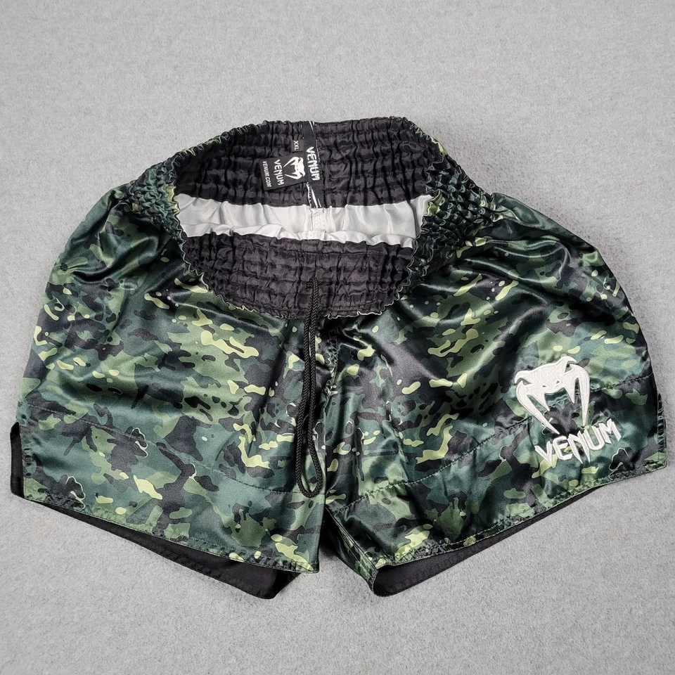 Venum Shorts Men 2XL Green Camo Big Logo Kickboxing Muay Thai Boxing MMA Fight - Image 3 of 4