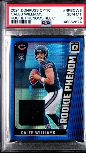 2024 Panini Donruss Optic - Rookie Phenom Caleb Williams Blue Hyper PSA 10