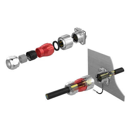 USB 3.0 Circular Male Plug & Female Socket Connector w/20" Cabl Waterproof Metal - Image 4 of 4