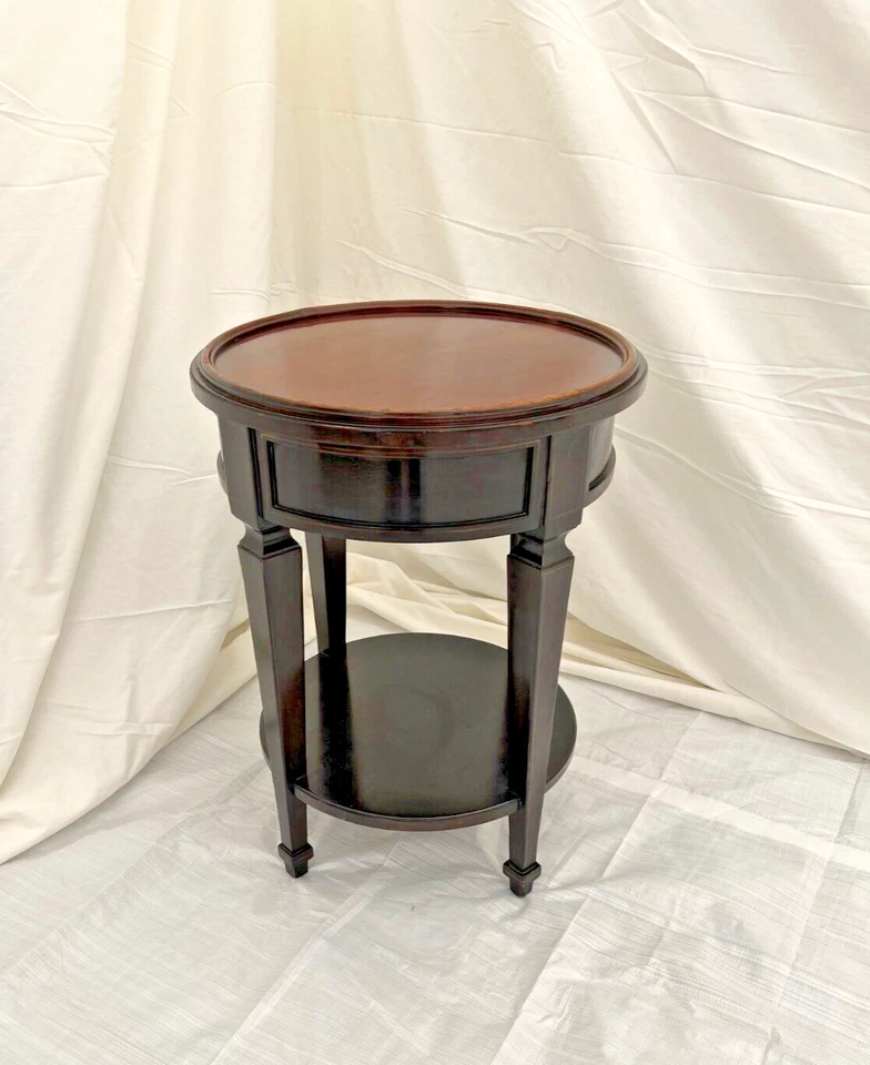 Mesa Redonda Mueble Panadero con Estante Soporte para Plantas Italiano Neo Clásico Nogal Foto 3 de 4