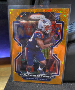 2021 Rhamondre Stevenson RC #367 Panini Orange Disco Rookie Prizm Patriots