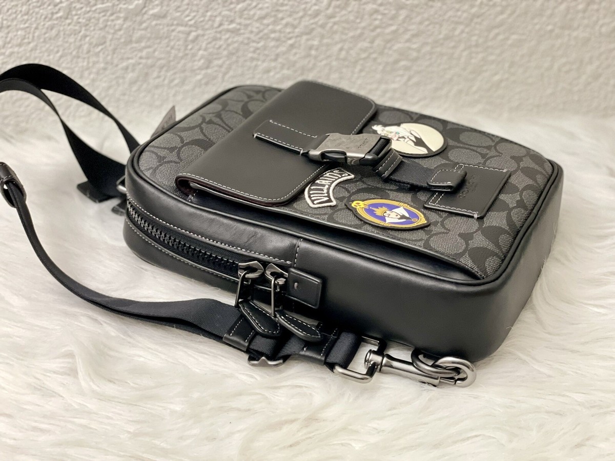 Disney X Coach Track Pack In Signature Canvas With Patches