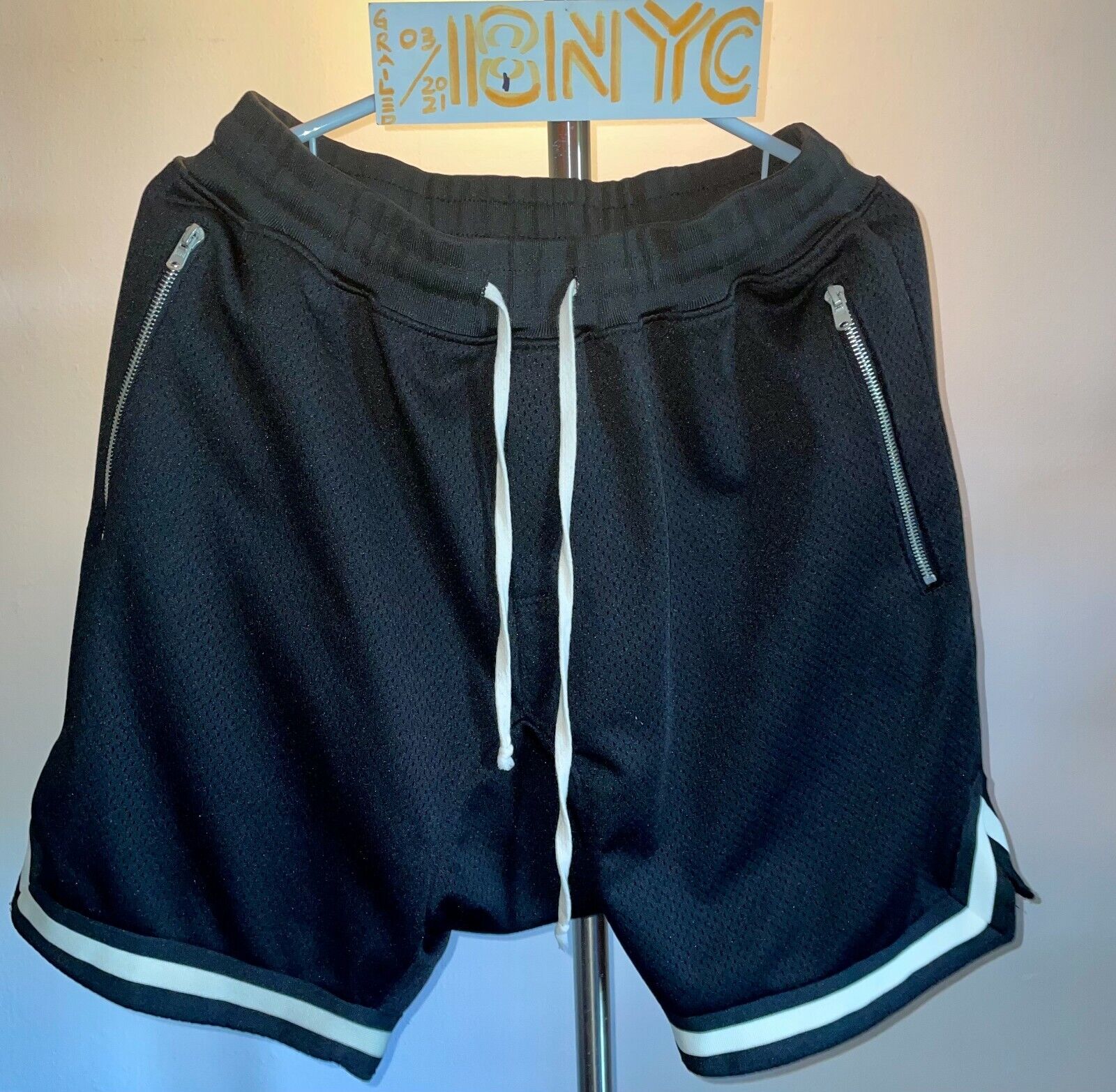 Rare FEAR OF GOD Fifth Collection Black Drop Mesh Shorts Jerry Lorenzo FOG  sz M