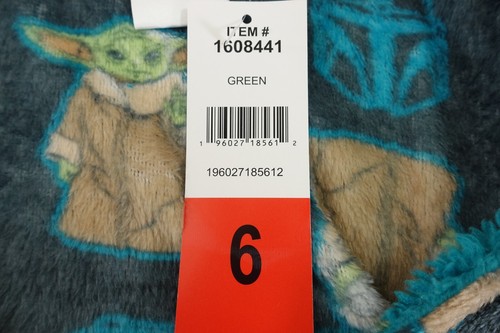 Star Wars Youth Size 6 Blue Baby Yoda Cozy Fleece Hooded Belted Robe NWT - Picture 4 of 5