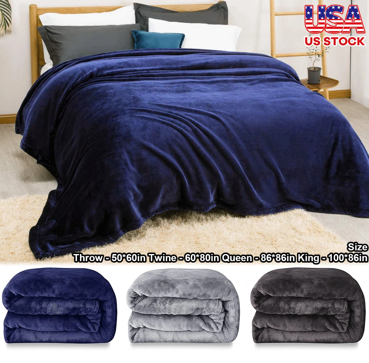 Large Flannel Fleece Throw Luxury Extra Soft Warm Elegant Bed Emergency  Blanket | eBay