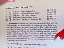 Superman 1997 Burger King Kids Club Toys - Complete Set of 5 New Sealed. 55