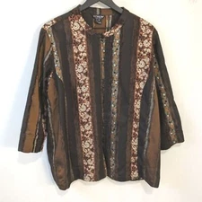 Citron Santa Monica Textured Mixed Print Jacket Women's 2X With Flaw