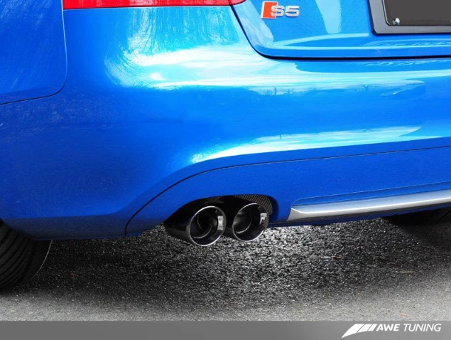 AWE Touring Edition Cat-Back Exhaust 3.5in Black Tips For 13-17 Audi S5 3.0L Foto 4 de 4