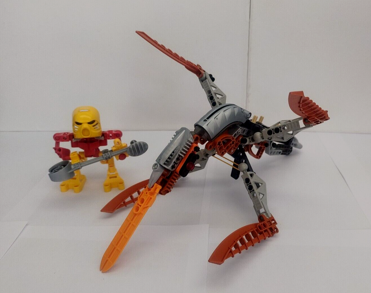 LEGO 8594 Jaller and Gukko BIONICLE with Air Katana, Matoran Kolhii Stick  weapon