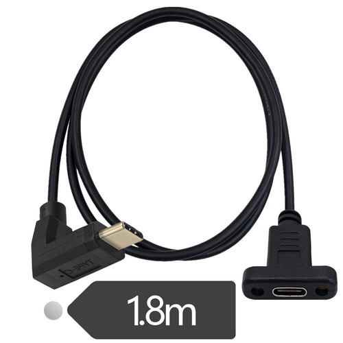 Up&Down Left&Right Angle USB 3.1 Type C Male to Female Panel Mount Screw Cable - Picture 11 of 13