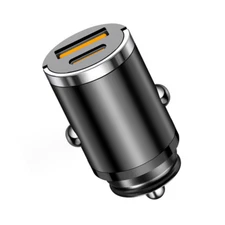 Car Charger PD USB Dual Port Fast Charging Mini Hidden Cigarette Lighter Adapter