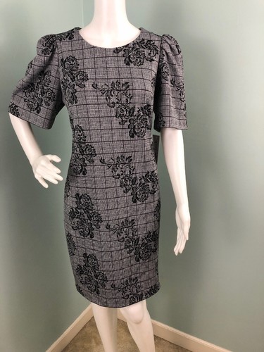 NWT Women's Nanette Lepore S/S Gypsy Rose Black/White Sheath Dress Sz 10 - Picture 5 of 12