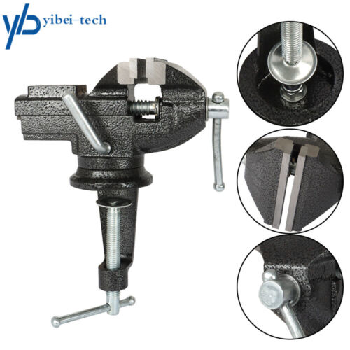 Banco de mesa portátil giratorio 80 mm HD 360º abrazadera de vicio mini tornillo yunque nuevo - Imagen 4 de 10