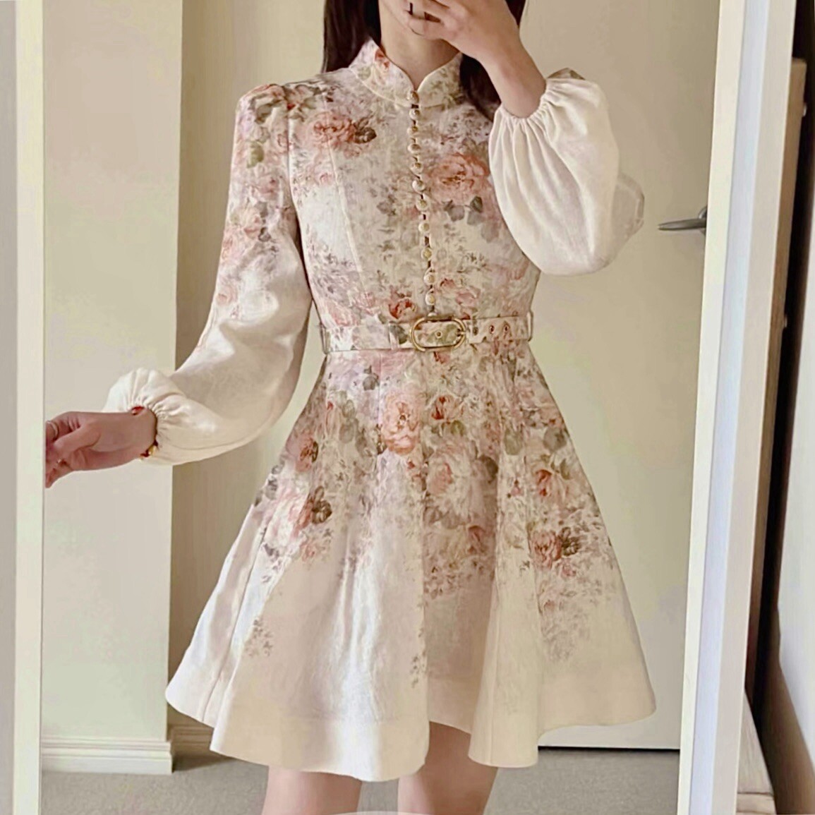 NWT $895 Zimmermann Illustration Buttoned Linen Mini Dress