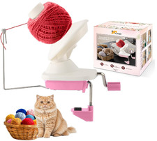 FLKQC Yarn Ball Winder, Hand-Operated Winder Swift Pink