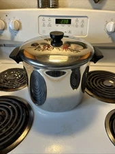 VTG Revere Ware 8 Qt. Stock Pot Stainless Steel Tri-Ply DISC Bottom W/Lid