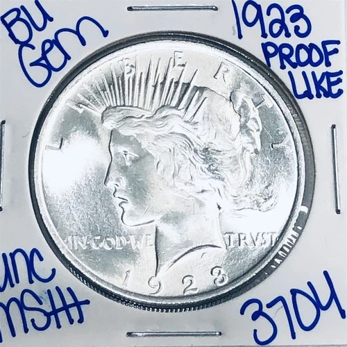 1923 BU UNCIRCULATED SILVER PEACE DOLLAR AUTHENTIC U.S. MINT FREE SHIPPING 3704