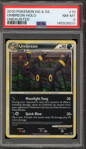 Pokemon Umbreon Undaunted Holo Rare #10 PSA 8