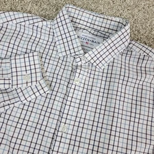 Mizzen + Main Leeward Mens XL White Check Button Up Long Sleeve USA Made