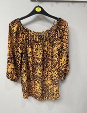 Biba Designer Leopard Pint Off The Shoulder Top Size 12
