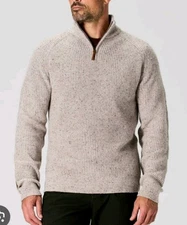 Flint &  Tinder Highlands Guide Quarter  Zip Sweater:Size L