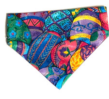 Over Collar Slide On Pet Dog Cat Bandana Scarf EASTER EGGS XSMALL