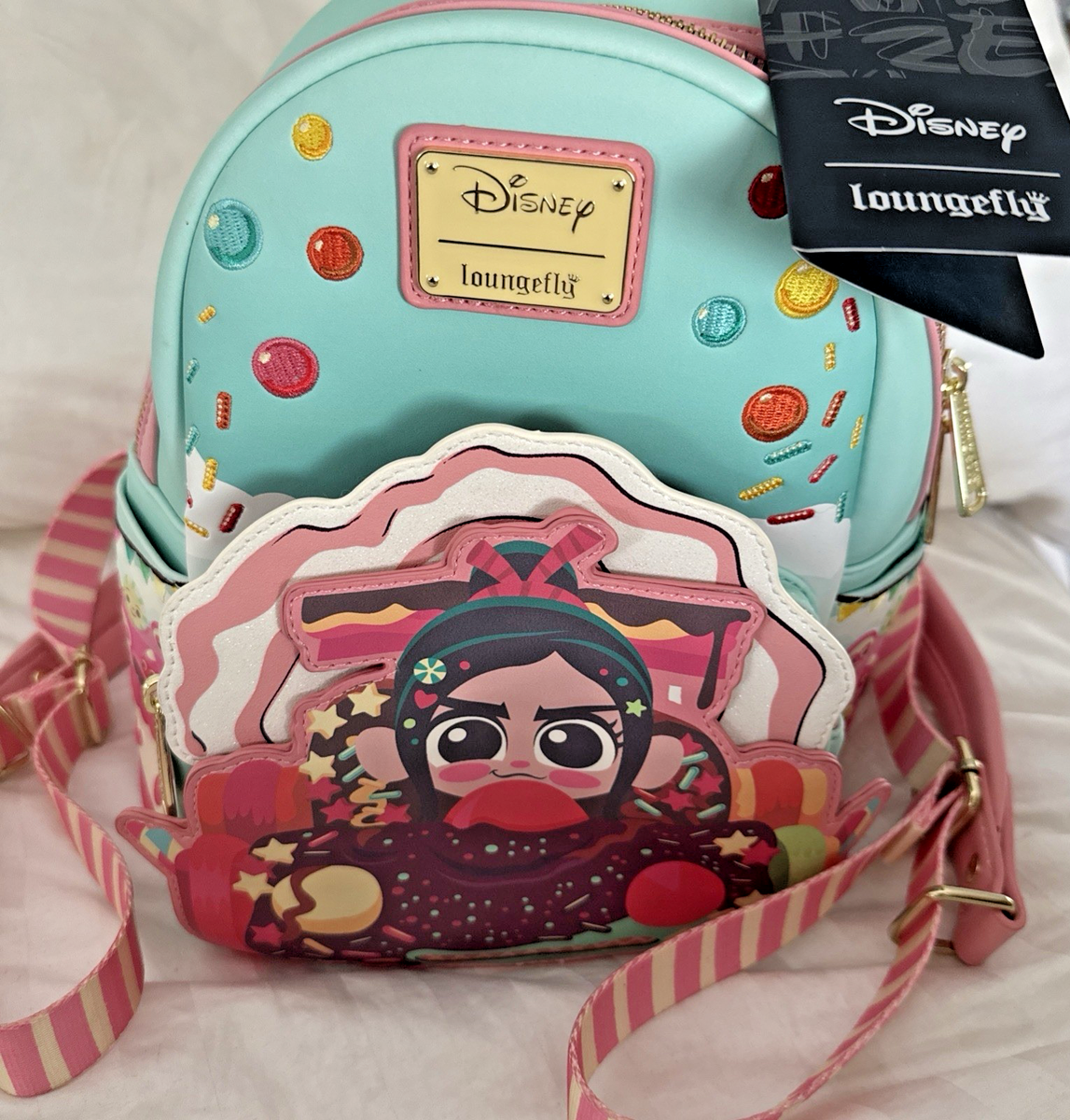 Rare Disney Loungefly Exclusive Backpack Vanellope Race Car  display picture 1