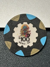 $100 EDDIE'S FABULOUS 50's CASINO CHIP POKER CHIP RENO NEVADA GAMBLING TOKEN