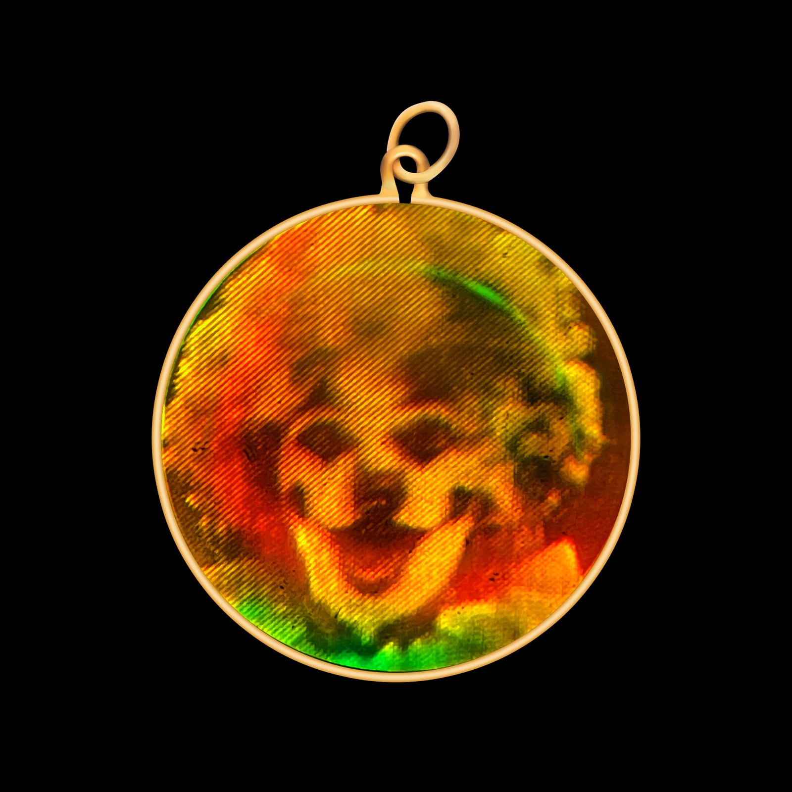9ct Gold Hologram Pendant - Clown (Medium) - No Chain