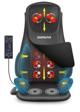 Snailax Shiatsu Neck Back Massager with Heat, Massage Chair Pad with Compression