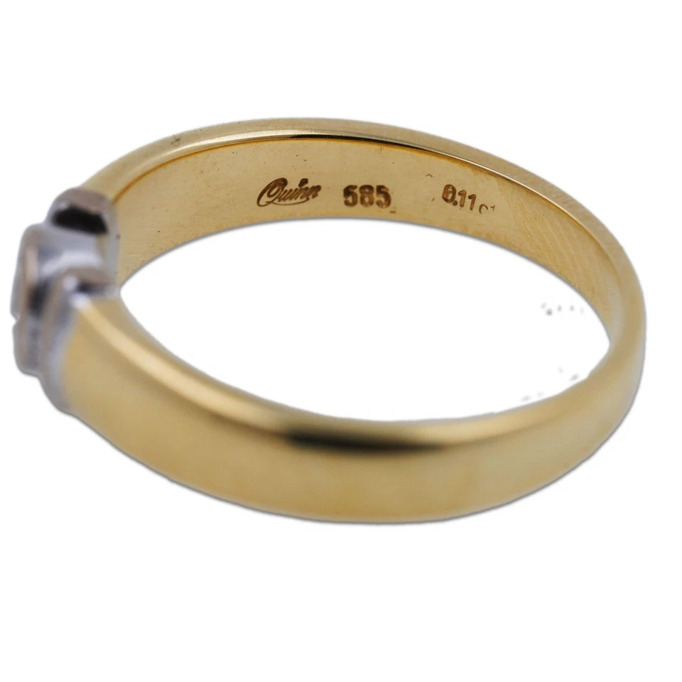 Solitär Ring 585 Gold 14 Karat Bicolor Diamant Brillant Damen Größe 55 Wert 990, - Bild 2 von 4